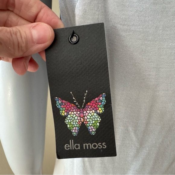 NWT ELLA MOSS Gray Modal Silk Tank Top with Black Lace Detail Size Small - Picture 4 of 15